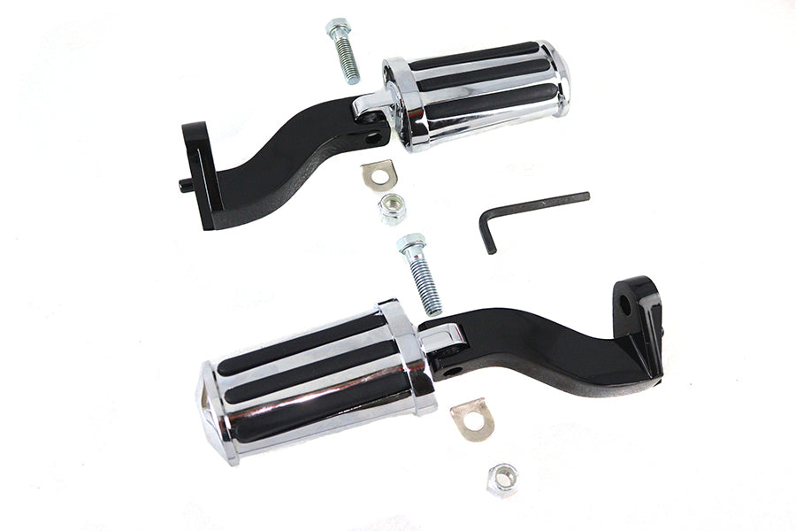 HARLEY Rail Style Verstellbares Fußrasten-Kit Schwarz, passend für FLT Modelle ab 1993,