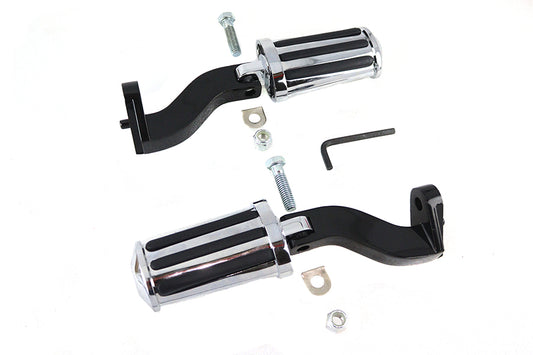 HARLEY Rail Style Adjustable Footpeg Kit Black fits 1993-UP FLT,