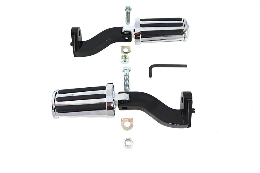 HARLEY Rail Style Verstellbares Fußrasten-Kit Schwarz, passend für FLT Modelle ab 1993,