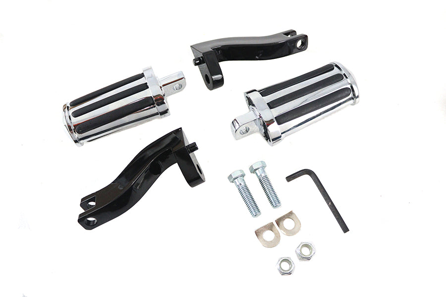 HARLEY Rail Style Verstellbares Fußrasten-Kit Schwarz, passend für FLT Modelle ab 1993,