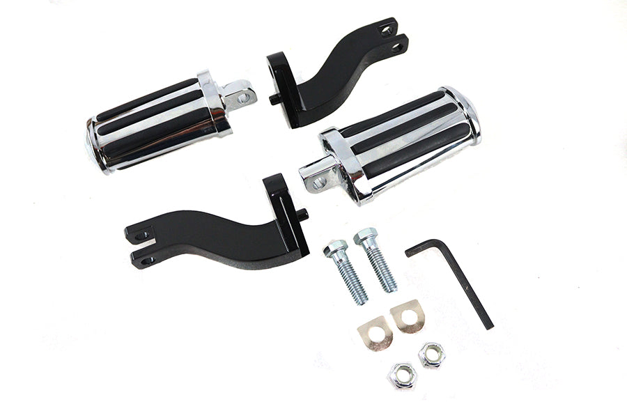 HARLEY Rail Style Verstellbares Fußrasten-Kit Schwarz, passend für FLT Modelle ab 1993,