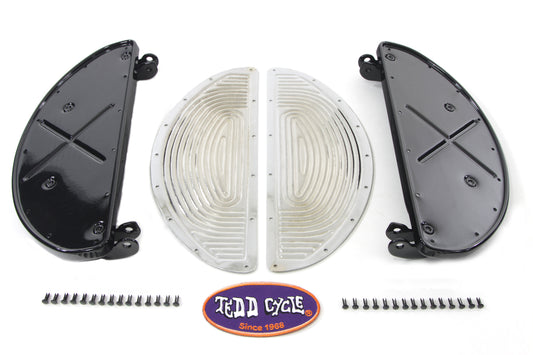 HARLEY Trittbretter Half Moon Schwarz, passend für 1940-1965 FL, 1940-1965 G,