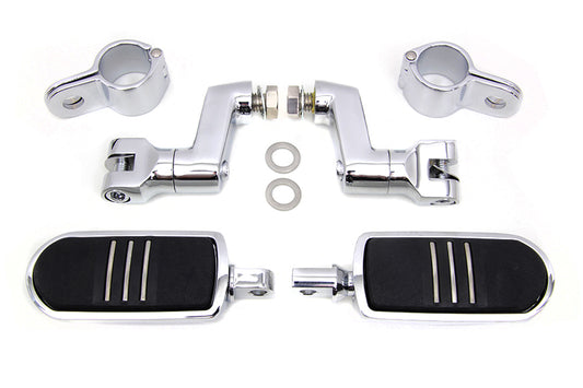 HARLEY Chrome Streamliner Footpeg Kit Fits 0-  Custom, application utilizes a 1/2 mounting hole"