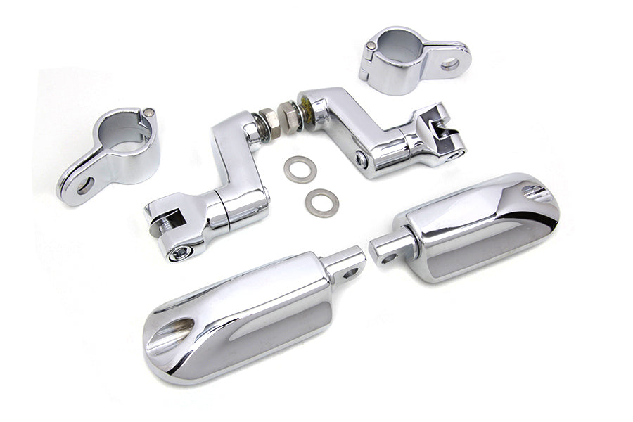 HARLEY Chrom Streamliner Fußrasten-Kit Passend für 0- Custom, Applikation verwendet eine 1/2 Befestigungsbohrung"