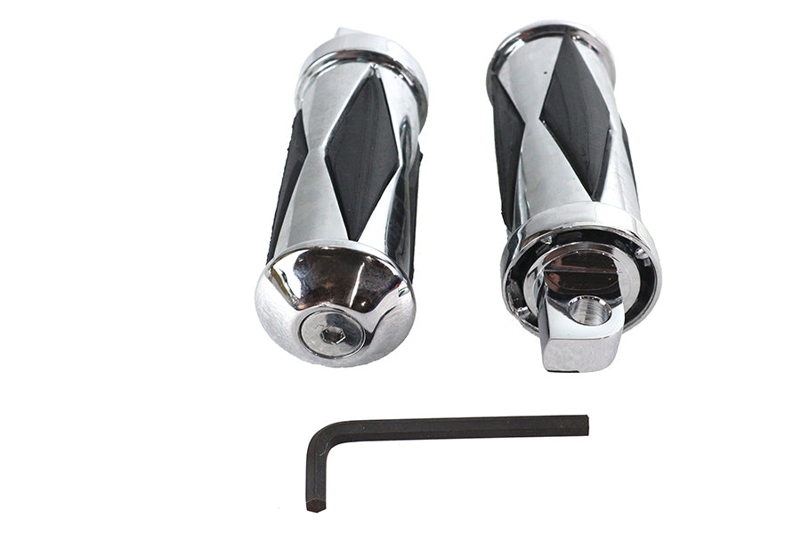 HARLEY Chrome Diamond Style Große Fußrasten-Set Passend für 0- Alle, Modelle mit weiblichem Montageblock