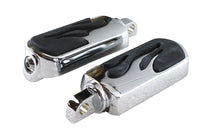 HARLEY Chrome Flame Style Footpeg Set Fits 0-  All, models with female mounting block