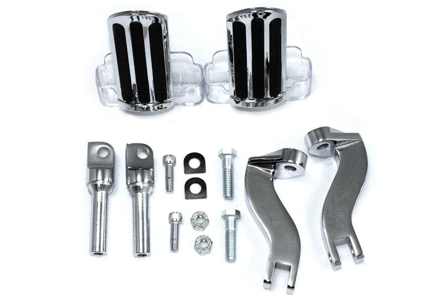 HARLEY Rail Style Adjustable Footpeg Kit Chrome fits 1993-UP FLT,