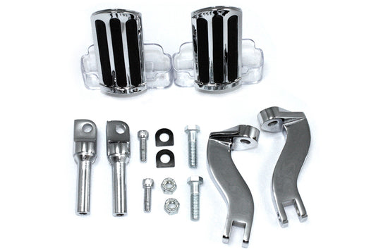 HARLEY Rail Style Adjustable Footpeg Kit Chrome fits 1993-UP FLT,