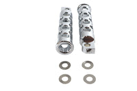HARLEY Chrome Hole Shot Style Fußrasten Set Passend für 0- Alle, Modelle mit weiblichem Montageblock