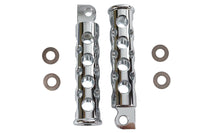 HARLEY Chrome Hole Shot Style Fußrasten Set Passend für 0- Alle, Modelle mit weiblichem Montageblock