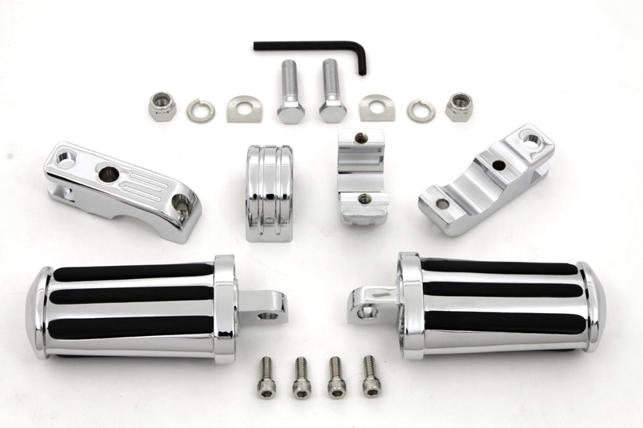 HARLEY Chrome Railer Style Fußrasten-Set, passend für 0- Alle Modelle mit 1-1/4" Sturzbügeln