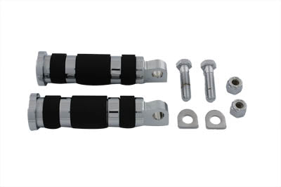 HARLEY Chrome Magna Ring Style Beifahrerfußrastensatz passend für alle Modelle ab 0 mit weiblichem Montageblock