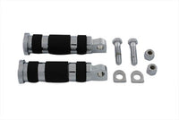 HARLEY Chrome Magna Ring Style Beifahrerfußrastensatz passend für alle Modelle ab 0 mit weiblichem Montageblock