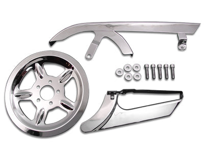 HARLEY Chrom-Riemenschutz- und Riemenscheiben-Abdeckungs-Kit Passend für 2004-2013 XL,
