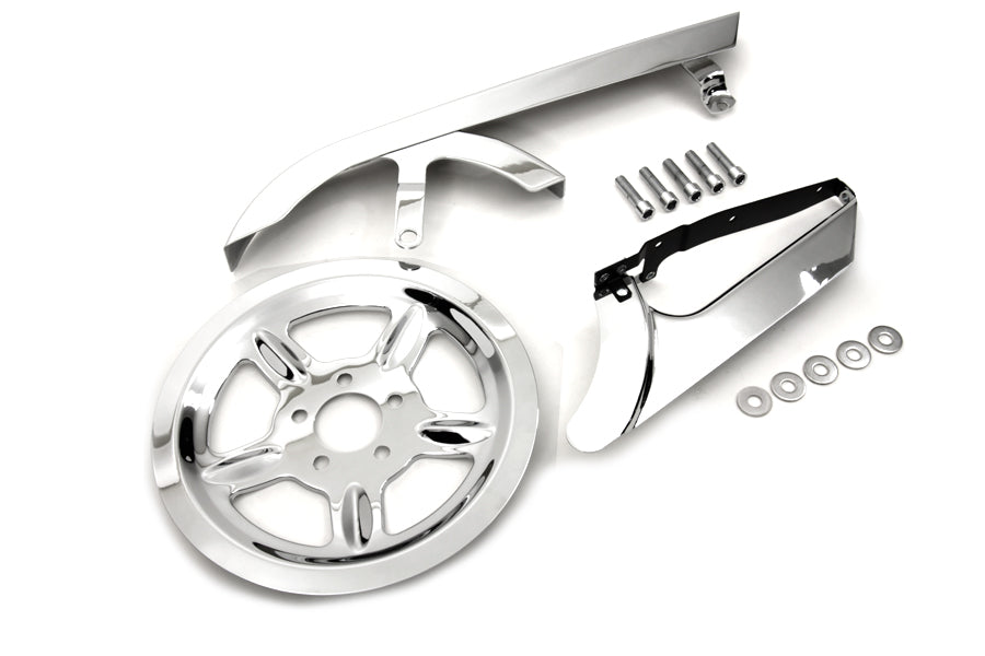HARLEY Chrom-Riemenschutz- und Riemenscheiben-Abdeckungs-Kit Passend für 2004-2013 XL,