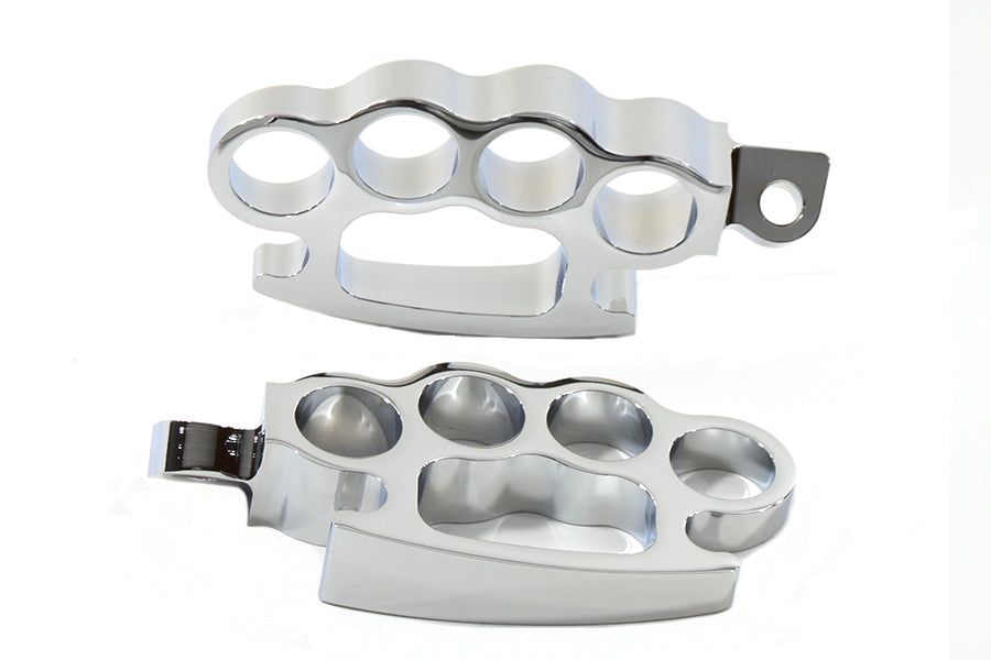HARLEY Chrom Knuckle Fußrasten-Set Passend für 0- Alle Modelle mit weiblicher Aufnahme