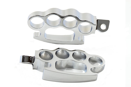 HARLEY Chrom Knuckle Fußrasten-Set Passend für 0- Alle Modelle mit weiblicher Aufnahme