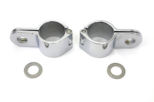 HARLEY Chrome 1-1/4 inch Footpeg Mount Clamp Set Fits 0-  Custom, application