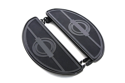 HARLEY Halbmond-Trittbrett-Set Schwarz Passend für 1941-1984 FL, 1936-1952 EL, 1936-1973 G, 1936-1952 W