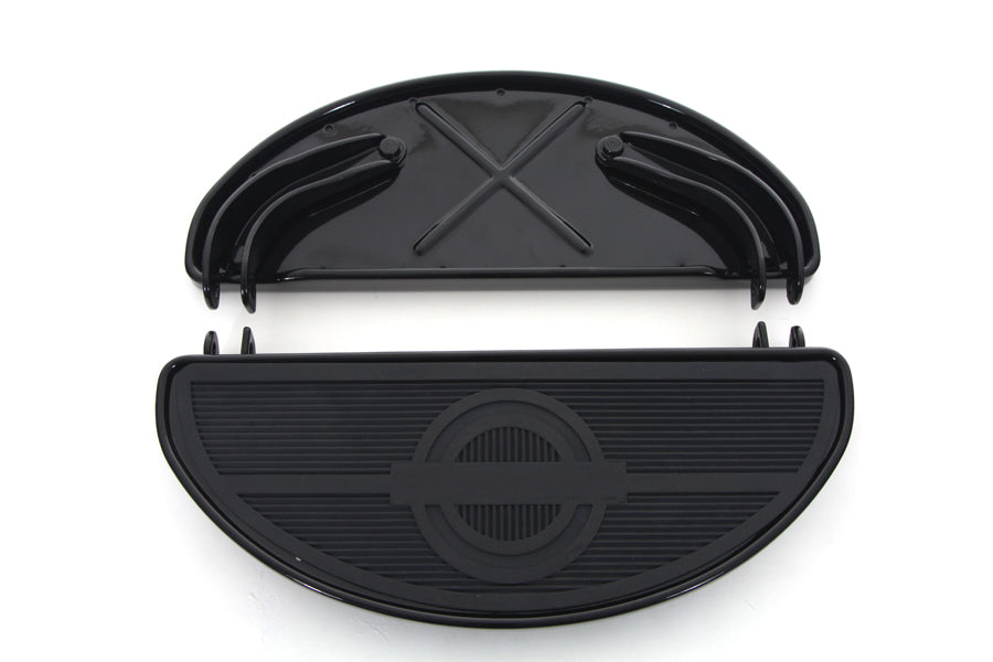 HARLEY Halbmond-Trittbrett-Set Schwarz Passend für 1941-1984 FL, 1936-1952 EL, 1936-1973 G, 1936-1952 W
