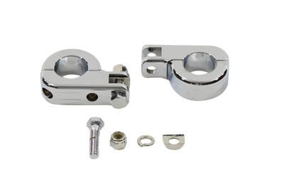 HARLEY Billet Footpeg Mount Set fits 0-  Custom, application to clamp to 1-1/4 engine bars"