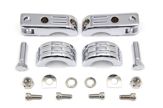 HARLEY Billet Footpeg Mount Set fits 0-  Custom, application to clamp to 1-1/4 engine bars"