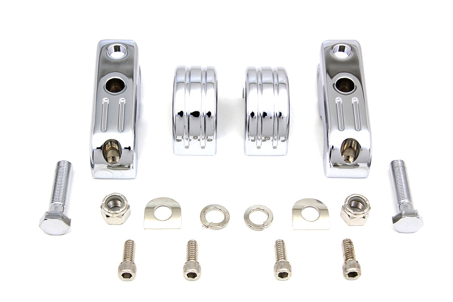 HARLEY Billet Footpeg Mount Set fits 0-  Custom, application to clamp to 1-1/4 engine bars"