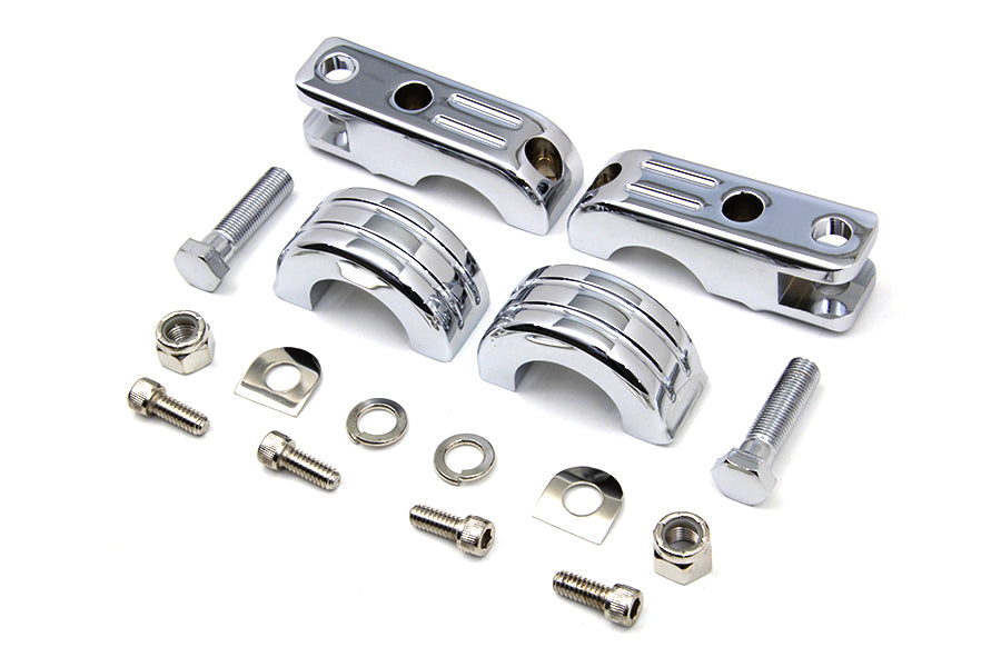 HARLEY Billet Footpeg Mount Set fits 0-  Custom, application to clamp to 1-1/4 engine bars"
