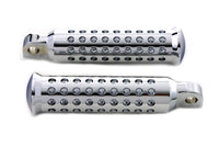 HARLEY Chrome Micro Holes Fußrasten-Set, passend für 0- Alle Modelle mit weiblicher Montagehalterung
