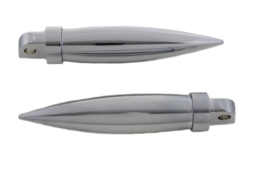 HARLEY Chrom-Fußrasten-Set, langes Torpedo-Design, passt für 0-  Alle, alle Modelle mit weiblichem Montageblock