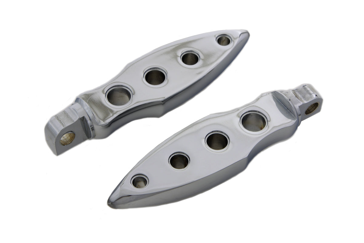 HARLEY Chrome Dagger Fußrasten-Set, gebohrt, passend für alle Modelle mit weiblichem Halter (0-)