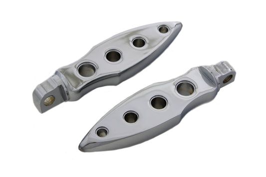 HARLEY Chrome Dagger Fußrasten-Set, gebohrt, passend für alle Modelle mit weiblichem Halter (0-)