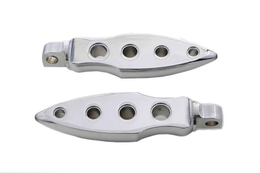 HARLEY Chrome Dagger Fußrasten-Set, gebohrt, passend für alle Modelle mit weiblichem Halter (0-)