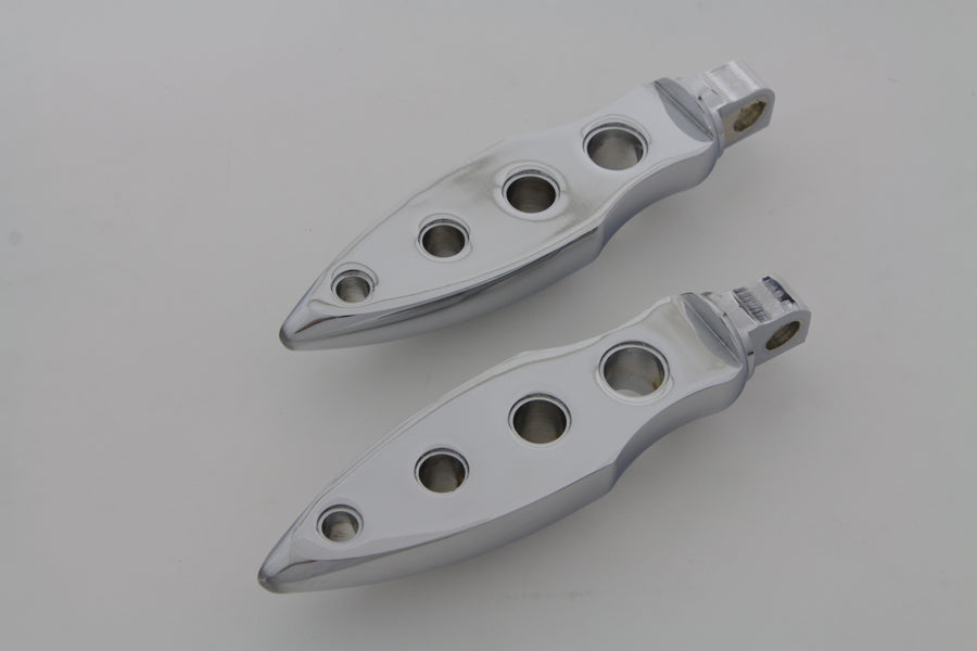 HARLEY Chrome Dagger Fußrasten-Set, gebohrt, passend für alle Modelle mit weiblichem Halter (0-)