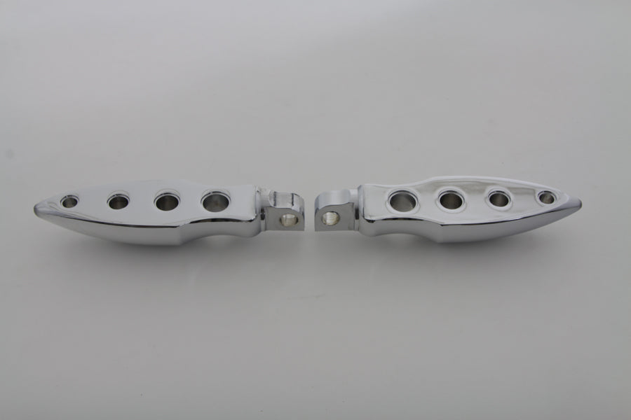 HARLEY Chrome Dagger Fußrasten-Set, gebohrt, passend für alle Modelle mit weiblichem Halter (0-)