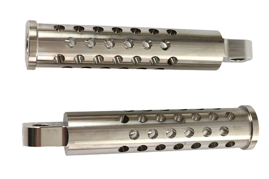 HARLEY Billet Shooter Style Fußrasten-Set vernickelt passend für alle Modelle ab 0- mit weiblicher Aufnahme
