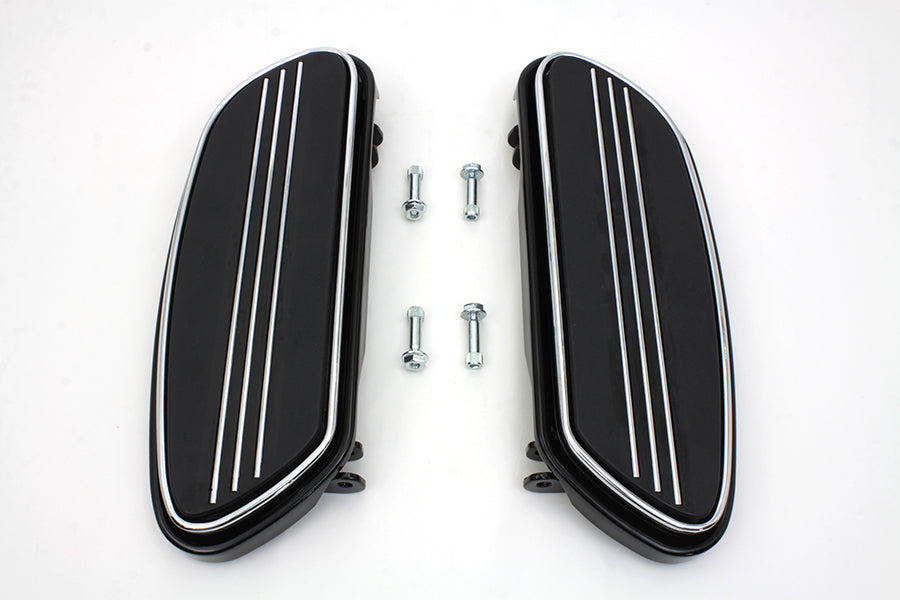 HARLEY Fahrertrittbretter Set schwarz passend für FLST Modelle ab Baujahr 1986, FLT Modelle ab Baujahr 1980,
