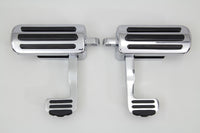 HARLEY Chrom-Fußrastensatz mit Fersenauflage für alle Modelle mit weiblichem Montageblock ab Baujahr 0