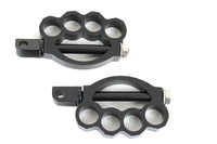 HARLEY Knuckle Fußrasten-Set Schwarz Passend für 0-  Alle Modelle mit weiblichem Montageblock