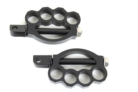 HARLEY Knuckle Fußrasten-Set Schwarz Passend für 0-  Alle Modelle mit weiblichem Montageblock