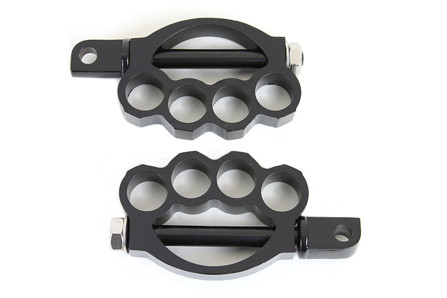 HARLEY Knuckle Fußrasten-Set Schwarz Passend für 0-  Alle Modelle mit weiblichem Montageblock