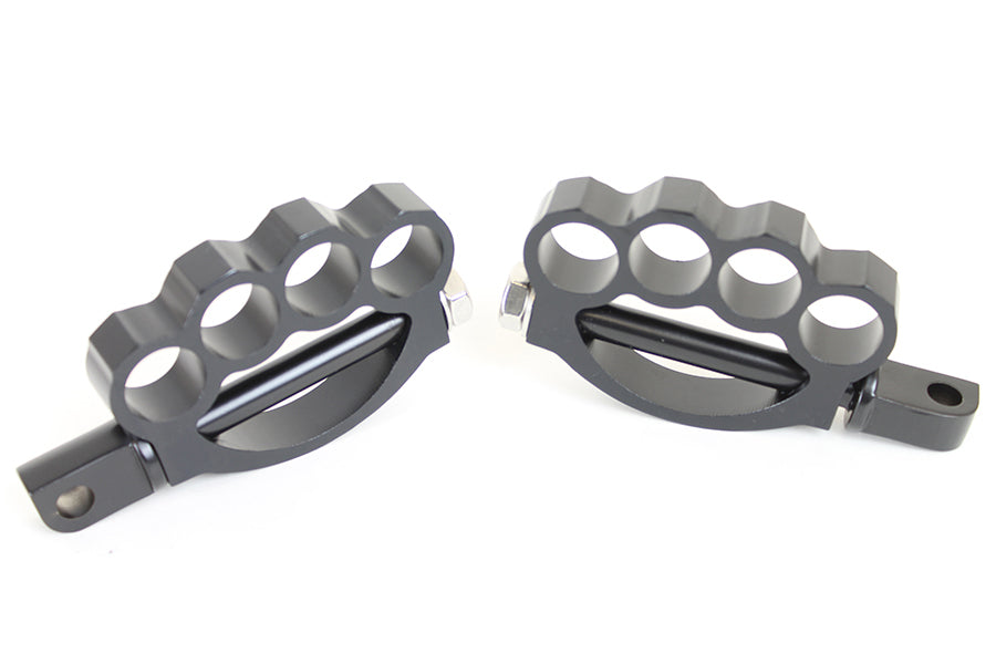 HARLEY Knuckle Fußrasten-Set Schwarz Passend für 0-  Alle Modelle mit weiblichem Montageblock