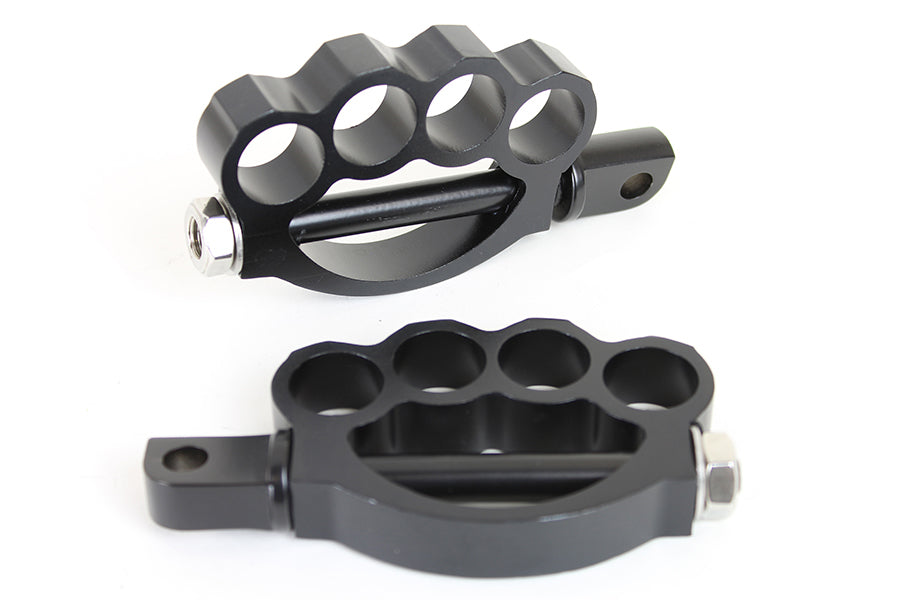 HARLEY Knuckle Fußrasten-Set Schwarz Passend für 0-  Alle Modelle mit weiblichem Montageblock