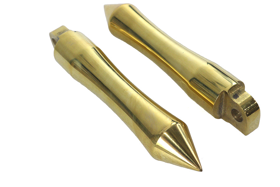 HARLEY Solid Brass Pirate Spike Footpeg Set Fits 0-  All, models with female mounting block