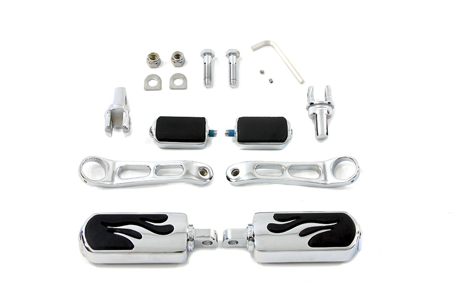 HARLEY Flame Style Heel Rest and Footpeg Kit Fits 0-  All, models with male end pegs