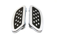 HARLEY Fahrer-Trittbrett-Set Chrom mit Diamant-Design Passt für 1980-UP FLT, 1986-UP FLST, 1980-UP F