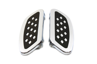 HARLEY Fahrer-Trittbrett-Set Chrom mit Diamant-Design Passt für 1980-UP FLT, 1986-UP FLST, 1980-UP F