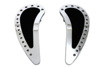 HARLEY Chrom Fahrer Half Moon mit Gummi Trittbrett Set Passend für 1980-UP FLT, 1986-UP FLST,