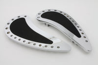 HARLEY Chrom Fahrer Half Moon mit Gummi Trittbrett Set Passend für 1980-UP FLT, 1986-UP FLST,