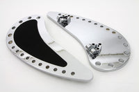 HARLEY Chrom Fahrer Half Moon mit Gummi Trittbrett Set Passend für 1980-UP FLT, 1986-UP FLST,